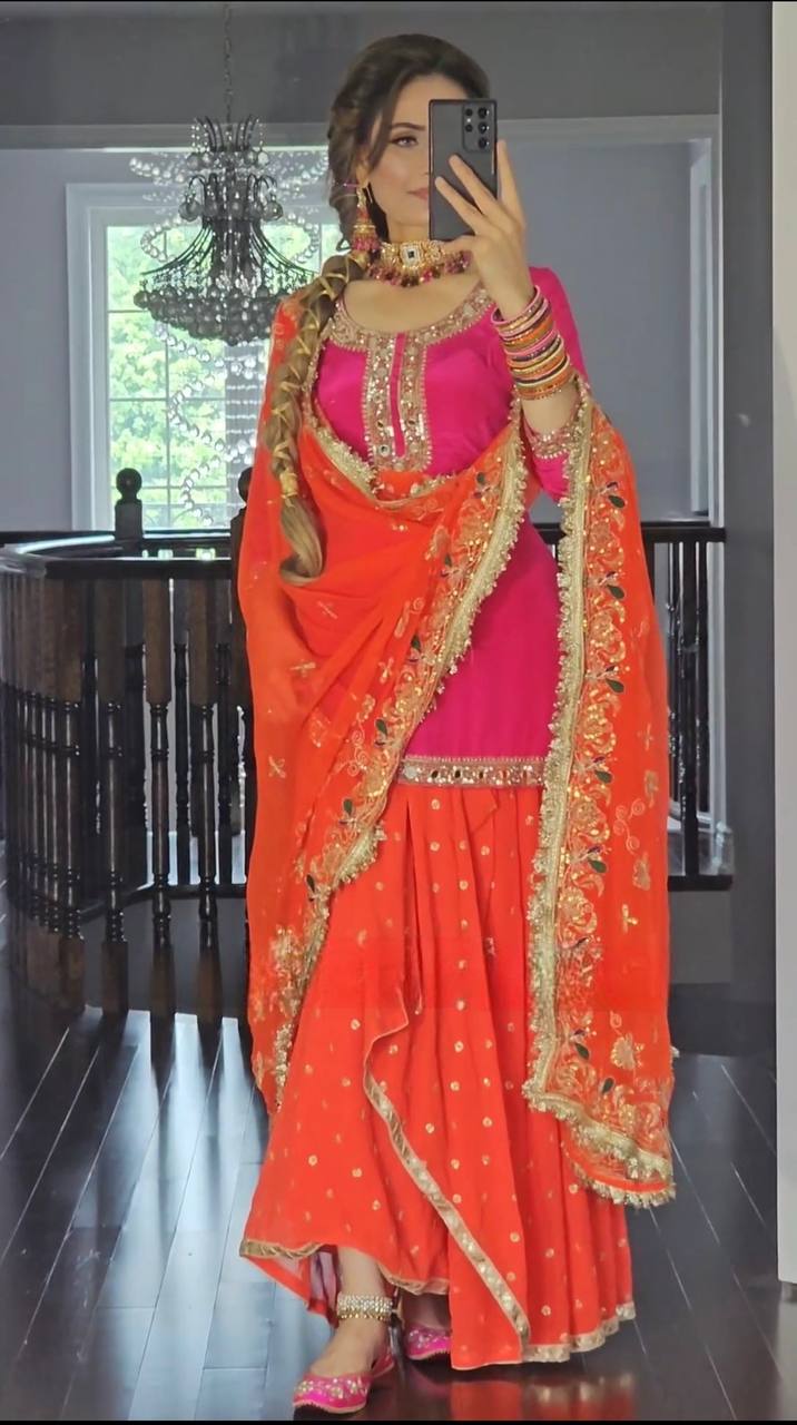 *Launching New Designer Party Wear Look Top ,Dhoti Skirt and Dupatta