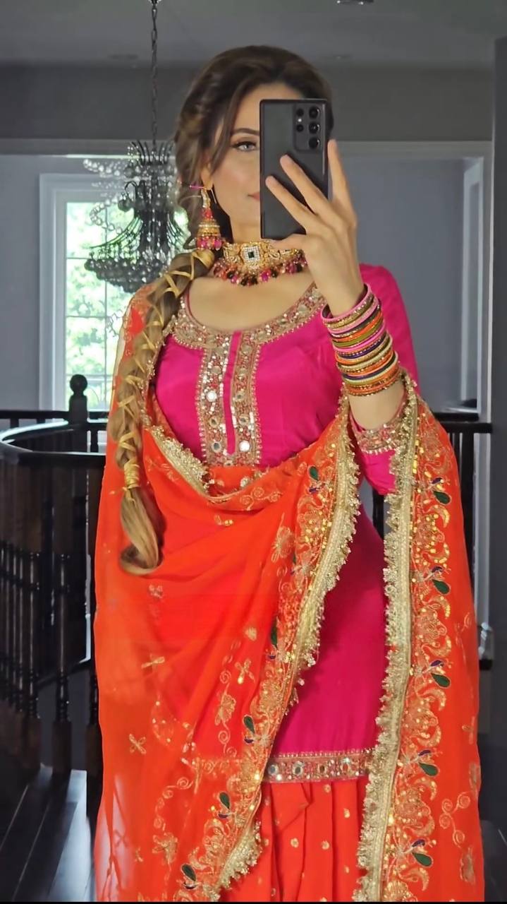 *Launching New Designer Party Wear Look Top ,Dhoti Skirt and Dupatta